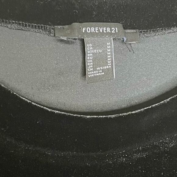 Forever 21 Joie de la vie Black Knit Velvet Pullover Cropped Top, Glam - Picture 3 of 5